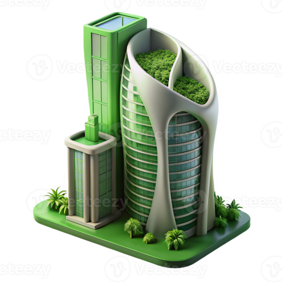 magnificent classic Biomorphic skyscraper, inspired by natural forms, green walls and integrated vegetation, sustainable architecture style professional png