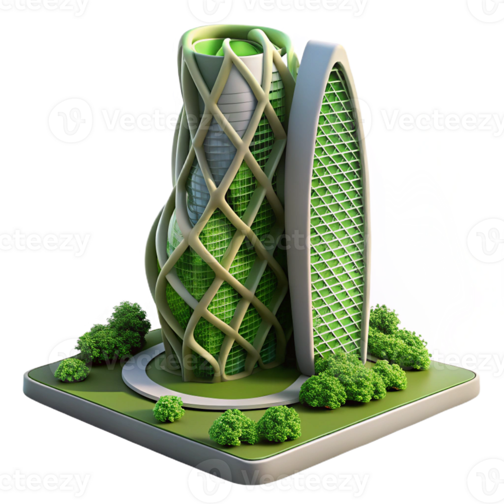 stunning traditional Biomorphic skyscraper, inspired by natural forms, green walls and integrated vegetation, sustainable architecture style genuine png