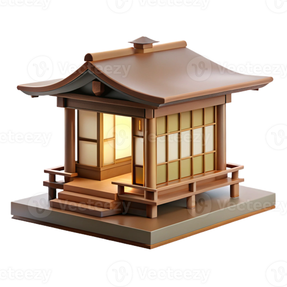 serene modern Japanese tea house, minimalist design, natural wood and paper, soft diffused light, zen style exclusive png