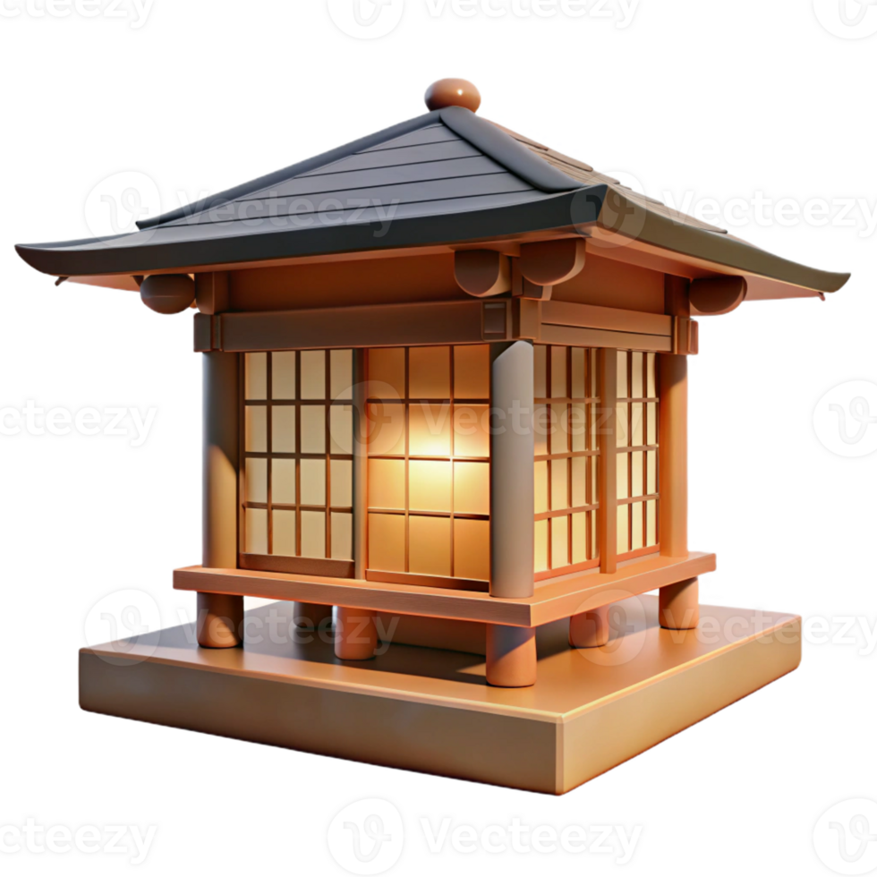stunning contemporary Japanese tea house, minimalist design, natural wood and paper, soft diffused light, zen style 4K png