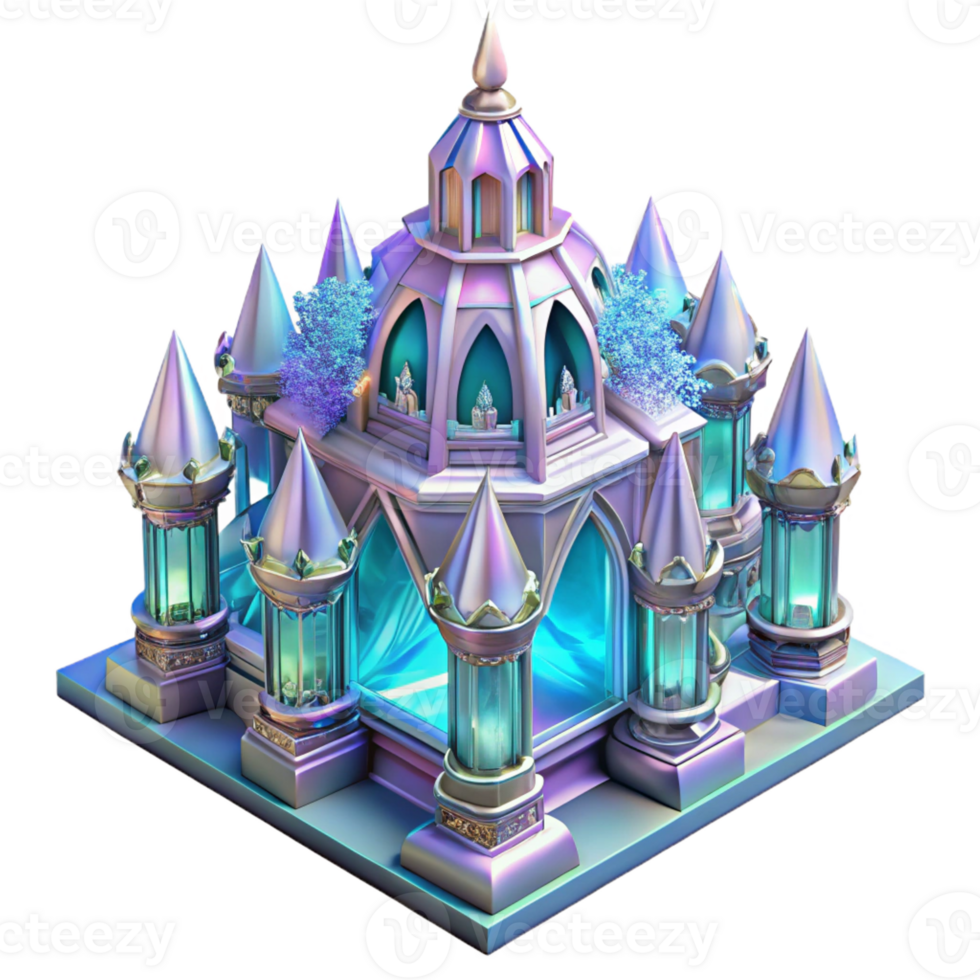 beautiful classic Crystal palace, intricate latticework, refracted light, magical atmosphere, fantasy art style authentic png