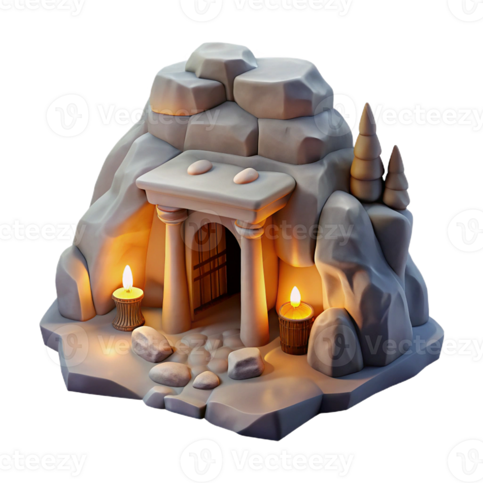 vibrant contemporary Subterranean dwelling, carved into rock, soft ambient lighting, mystical atmosphere original png