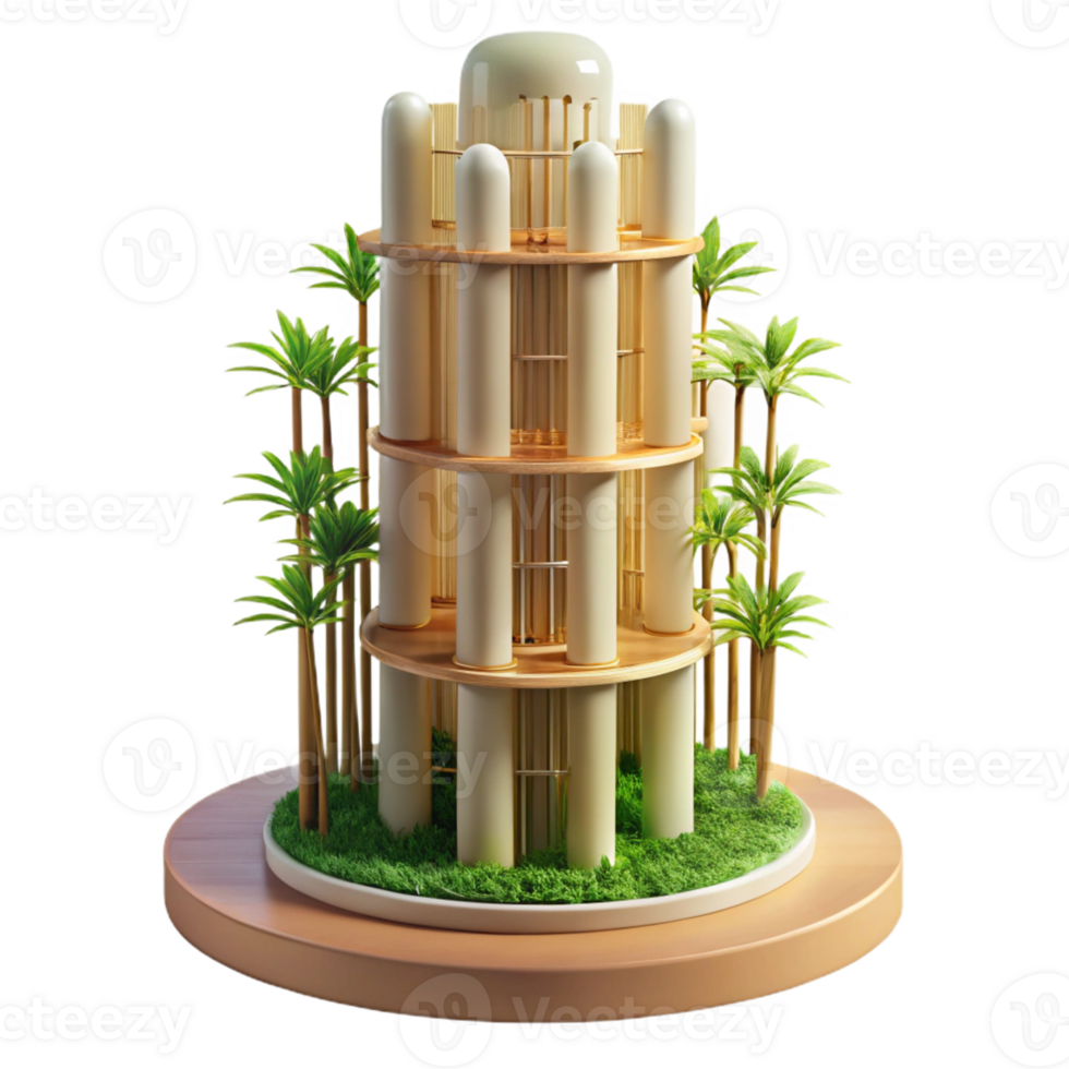 dramatic contemporary Bamboo skyscraper, sustainable design, natural light, eco-friendly architecture, realistic rendering original png