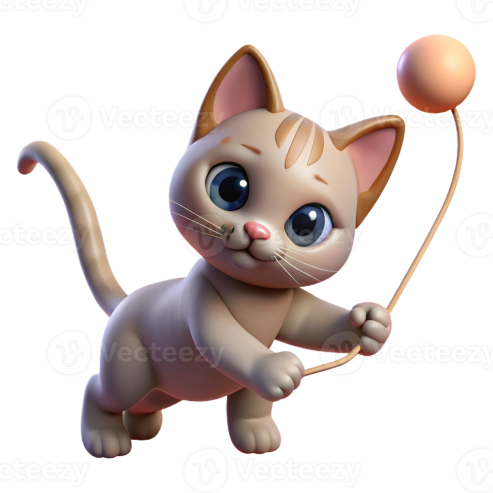 impressive modern A playful kitten batting at a string, illuminated by soft window light, in a charming, photographic style original png