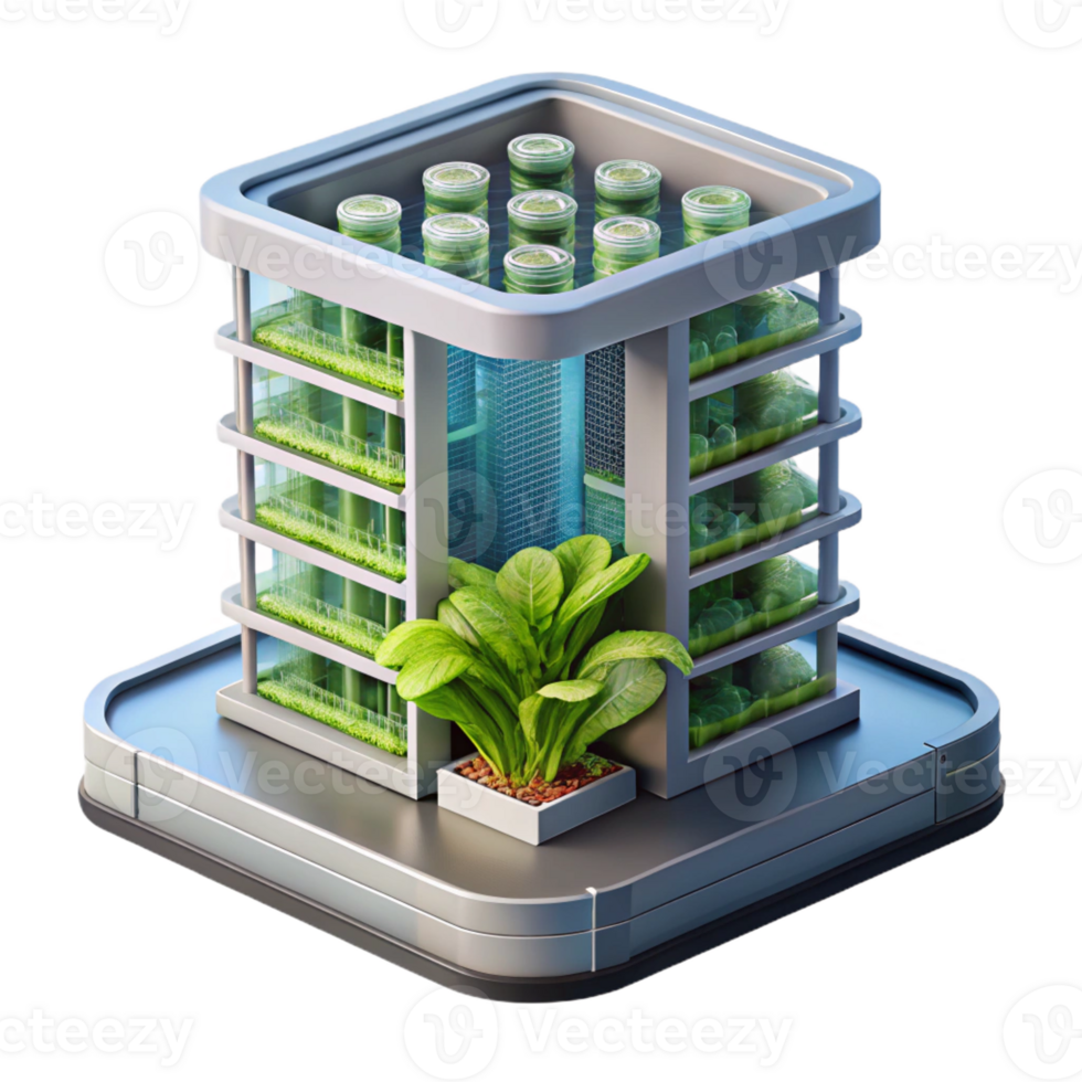 magnificent minimalist Vertical farm skyscraper, hydroponic systems, integrated lighting, sustainable agriculture, photorealistic style authentic png
