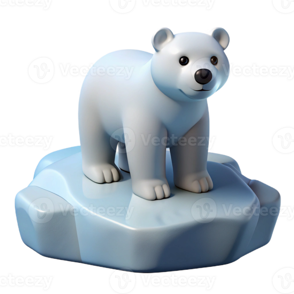 impressive abstract A lone polar bear standing on an ice floe, surrounded by a vast, icy landscape, in a stark, monochromatic style exclusive png