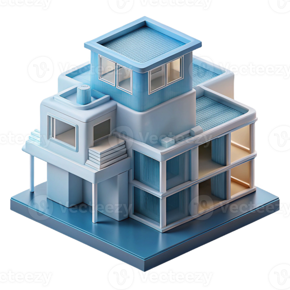 magnificent classic 3D-printed house, layered construction, complex forms, experimental materials, architectural visualization detailed png