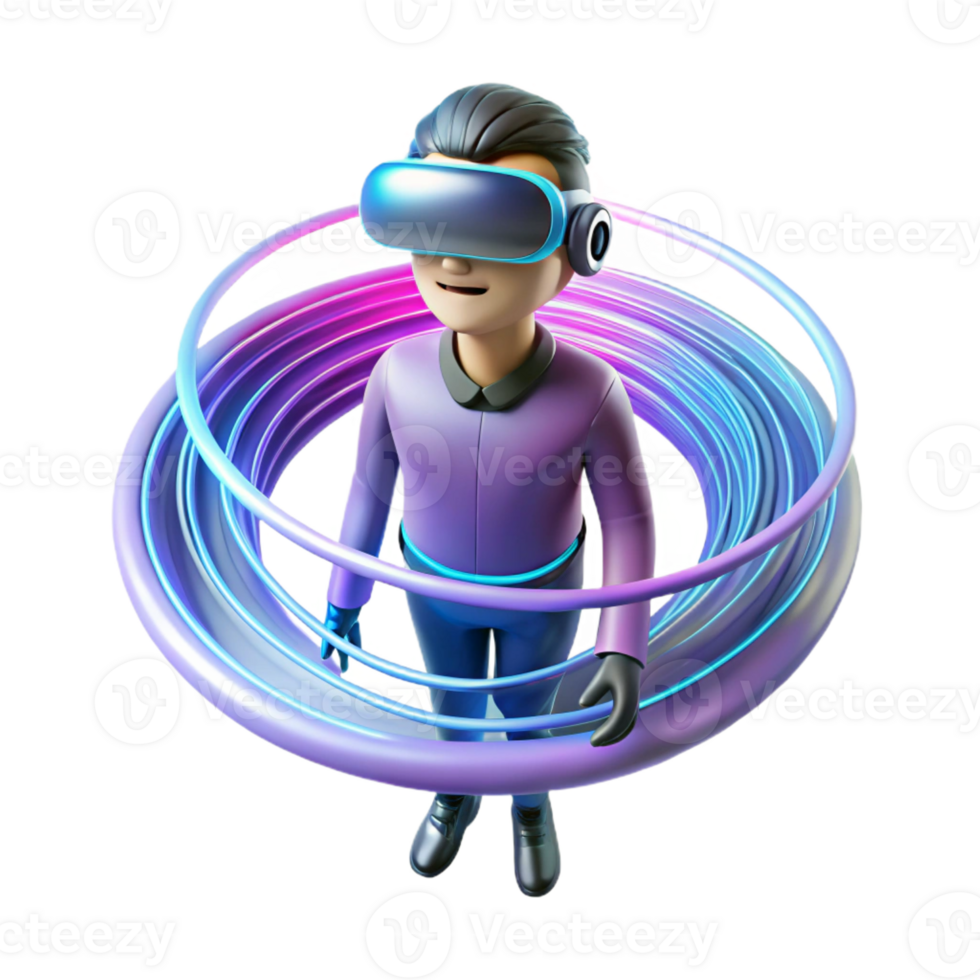 magnificent traditional A solitary figure in a virtual reality headset, surrounded by a swirling vortex of digital data, illuminated by pulsating neon colors, in a surreal, digital art style detailed png