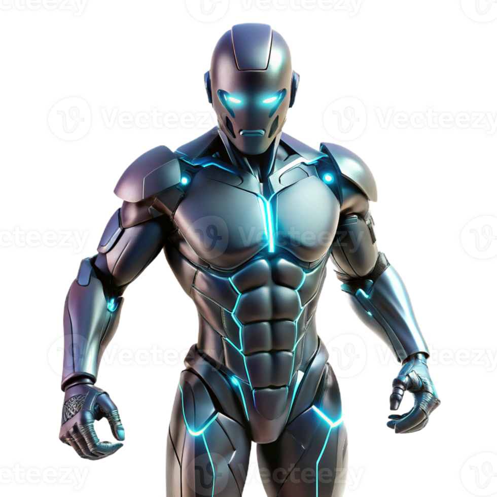 magnificent modern A futuristic exoskeleton enhancing human strength, illuminated by dynamic, shifting LED lights, in a concept art, cinematic style authentic png
