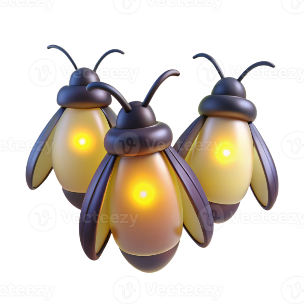 magnificent classic A group of fireflies glowing in the twilight, soft ethereal light, magical realism style high quality png