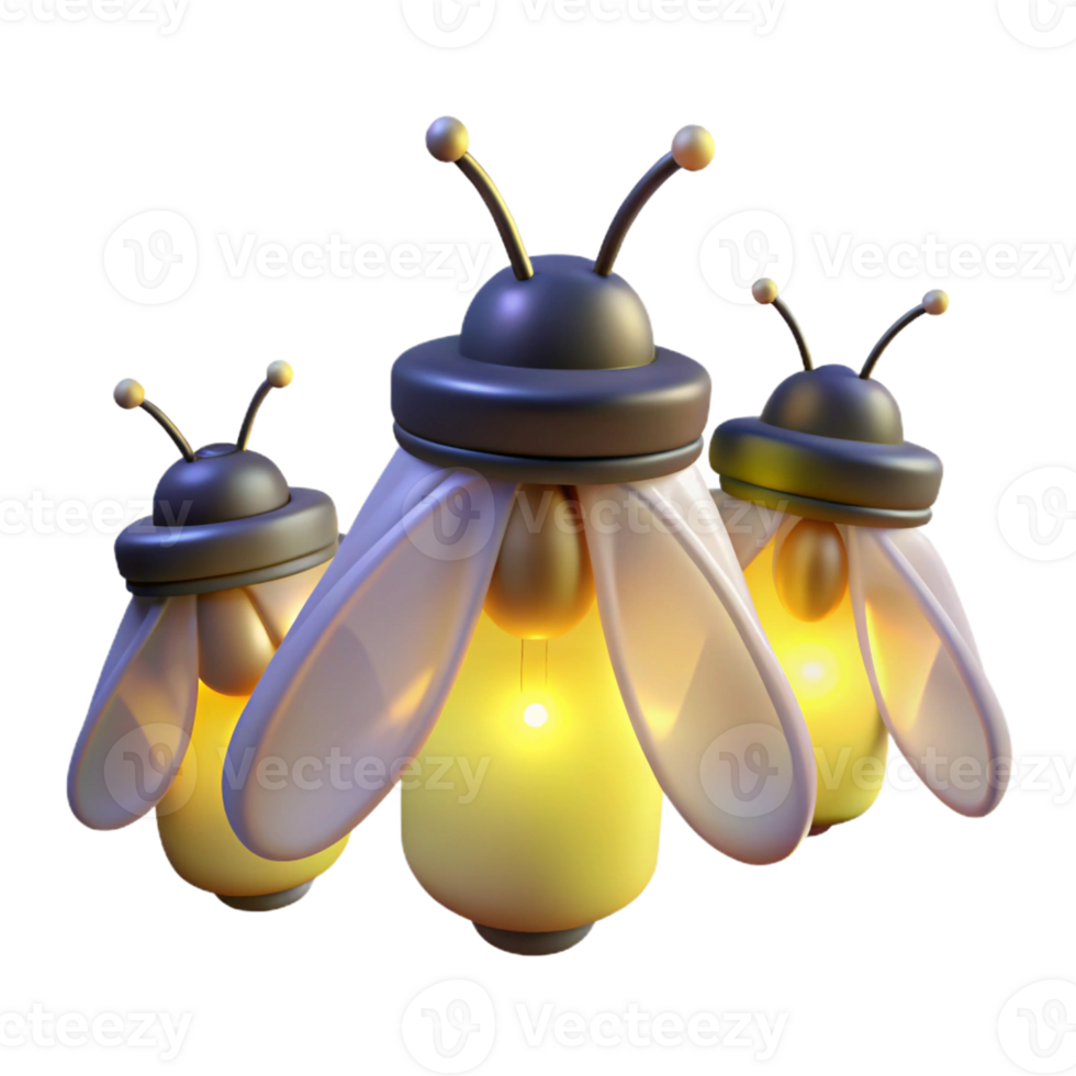 serene traditional A group of fireflies glowing in the twilight, soft ethereal light, magical realism style original png