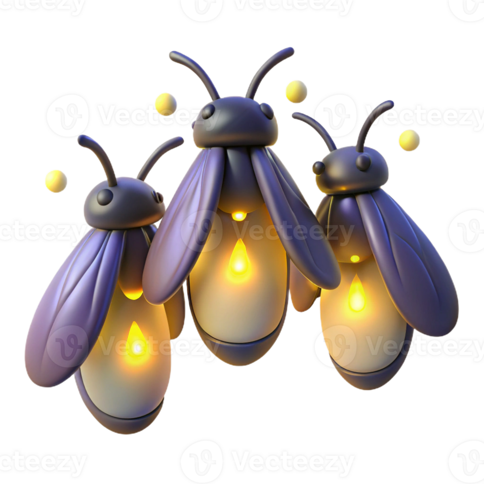 impressive traditional A group of fireflies glowing in the twilight, soft ethereal light, magical realism style 4K png