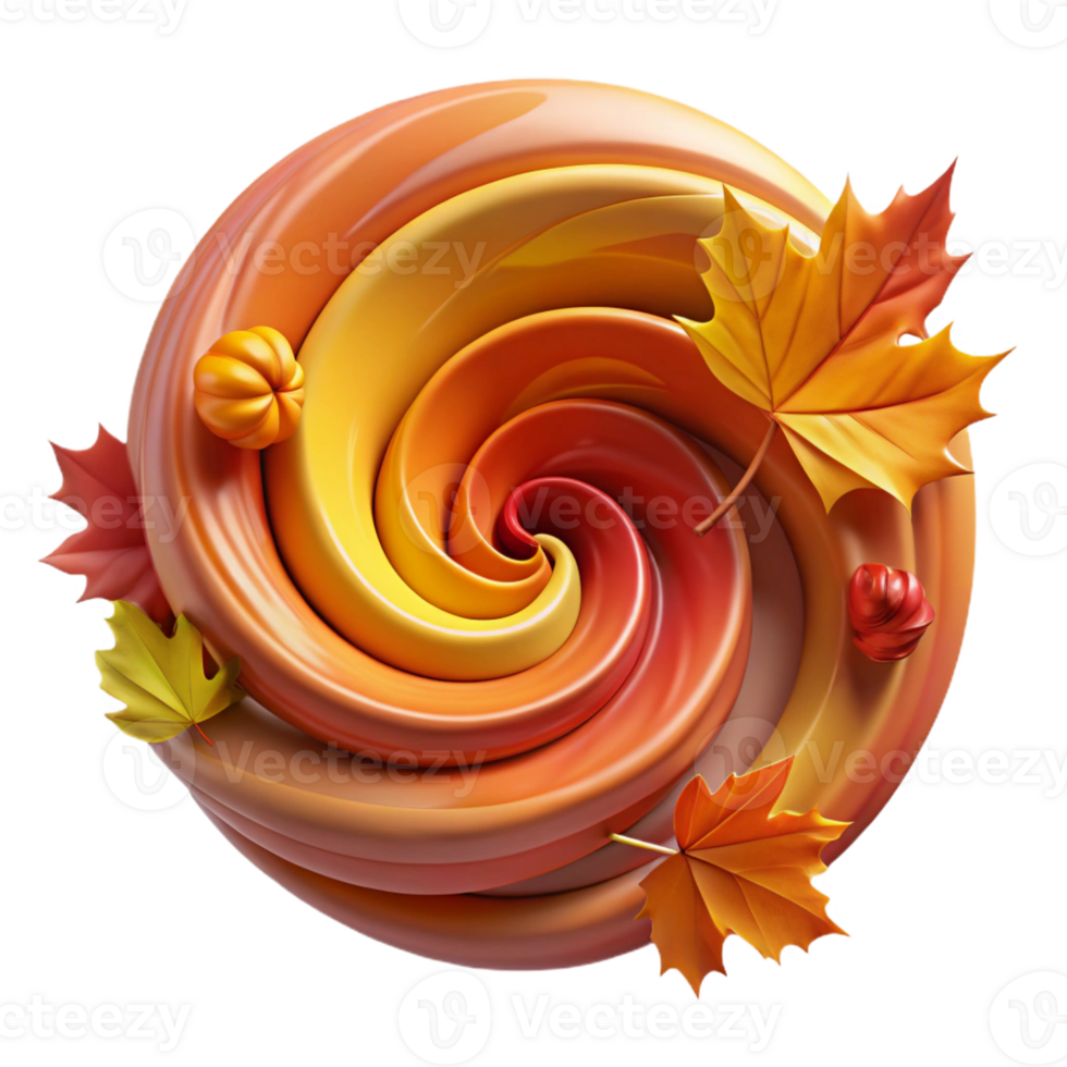wonderful traditional A swirling vortex of autumn leaves, vibrant reds, oranges, and yellows, dynamic movement, abstract art style professional png
