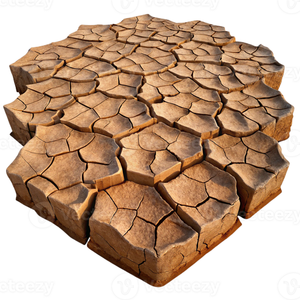wonderful classic A cracked desert floor, intricate patterns of dried mud, harsh midday sunlight, photorealistic style high quality png