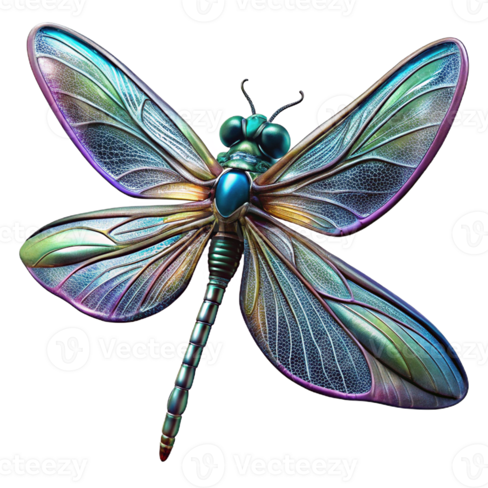 dramatic minimalist A close-up of a dragonfly's iridescent wings, intricate details and vibrant colors, macro photography style high quality png