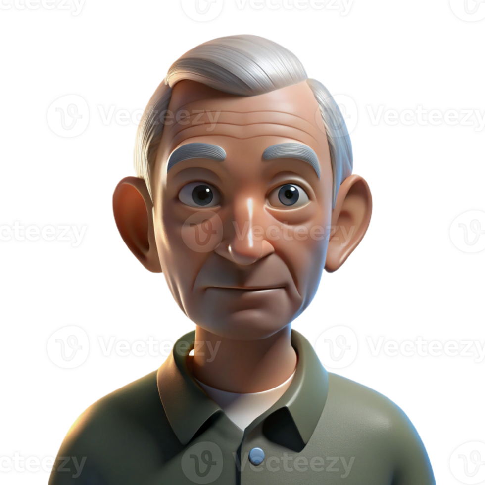 stunning contemporary Portrait of an elderly man with deep wrinkles and a thoughtful expression, lit by a single spotlight from above, in a chiaroscuro style genuine png