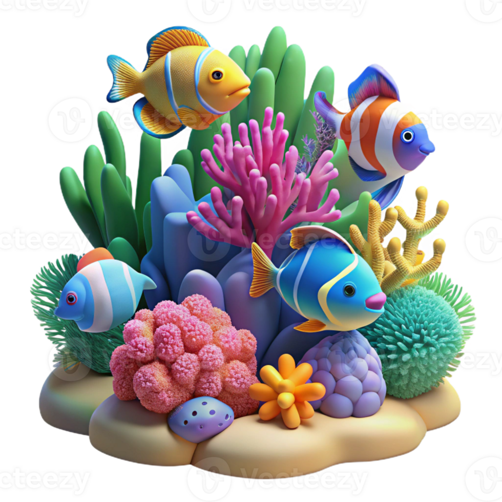 dramatic artistic A vibrant coral reef teeming with colorful fish, underwater photography, vibrant and detailed exclusive png