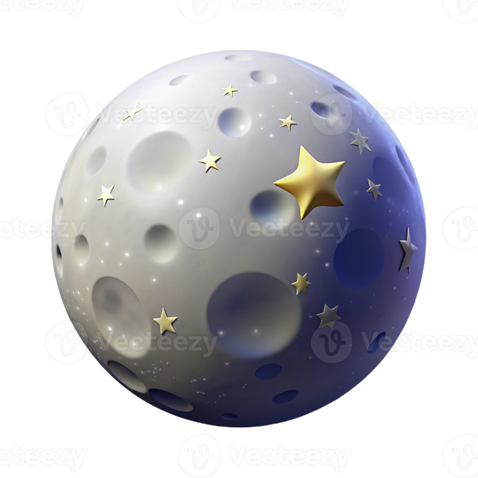 dramatic minimalist A full moon shining brightly in a clear night sky, surrounded by twinkling stars, astrophotography style high quality png