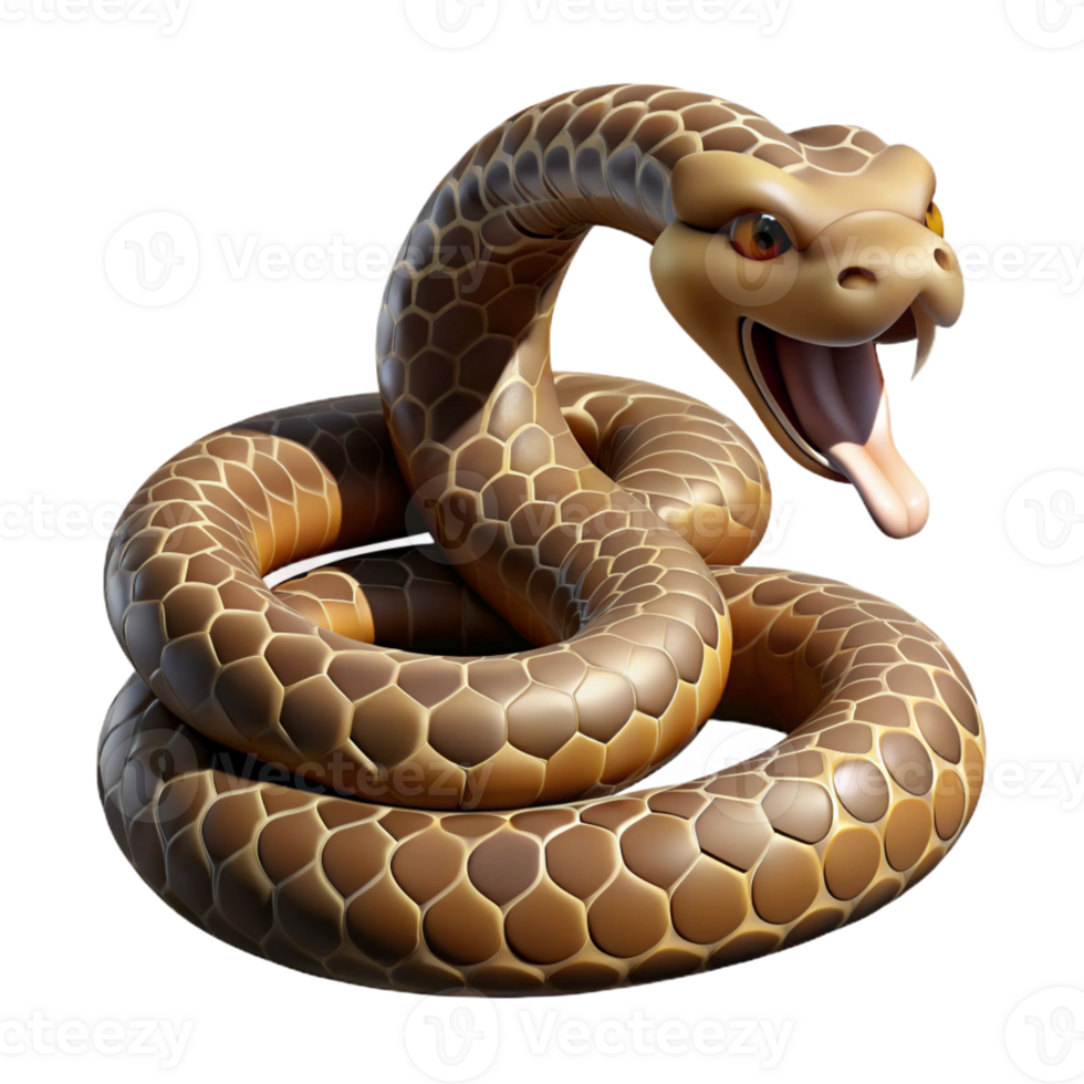 elegant modern A coiled rattlesnake ready to strike, desert lighting, tense and dramatic, nature documentary style high quality png