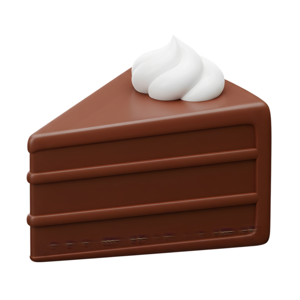 A Delicious Slice of Chocolate Cake with Creamy Topping A Sweet Treat Perfect for Any Occasion png