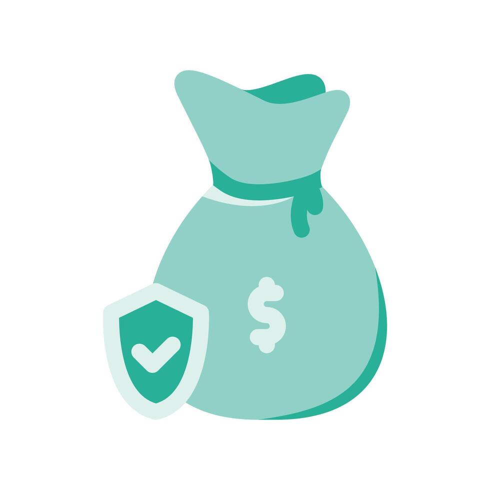 A minimalistic symbol reflecting the essence of the money bag, protection vector