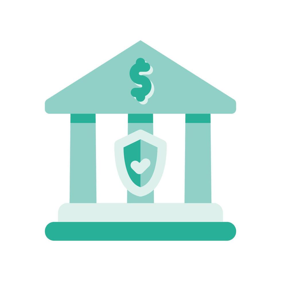 A minimalistic symbol reflecting the essence of the bank building, protection vector