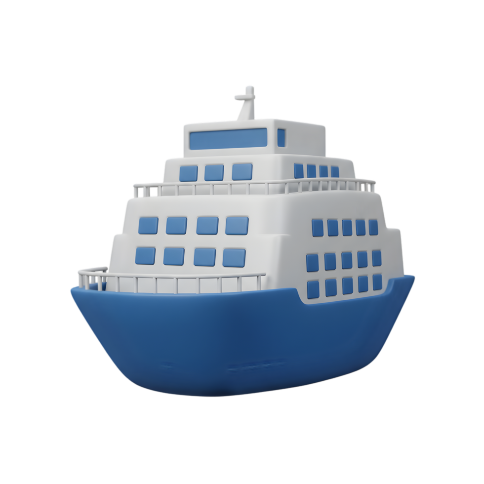 A 3D Render of a Cruise Ship. A Stylish and Modern Vessel for Ocean Voyages png
