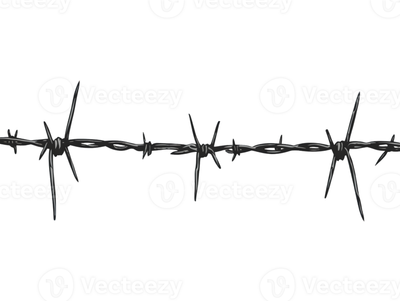 Dark Grey Barbed Wire on a Transparent Background png