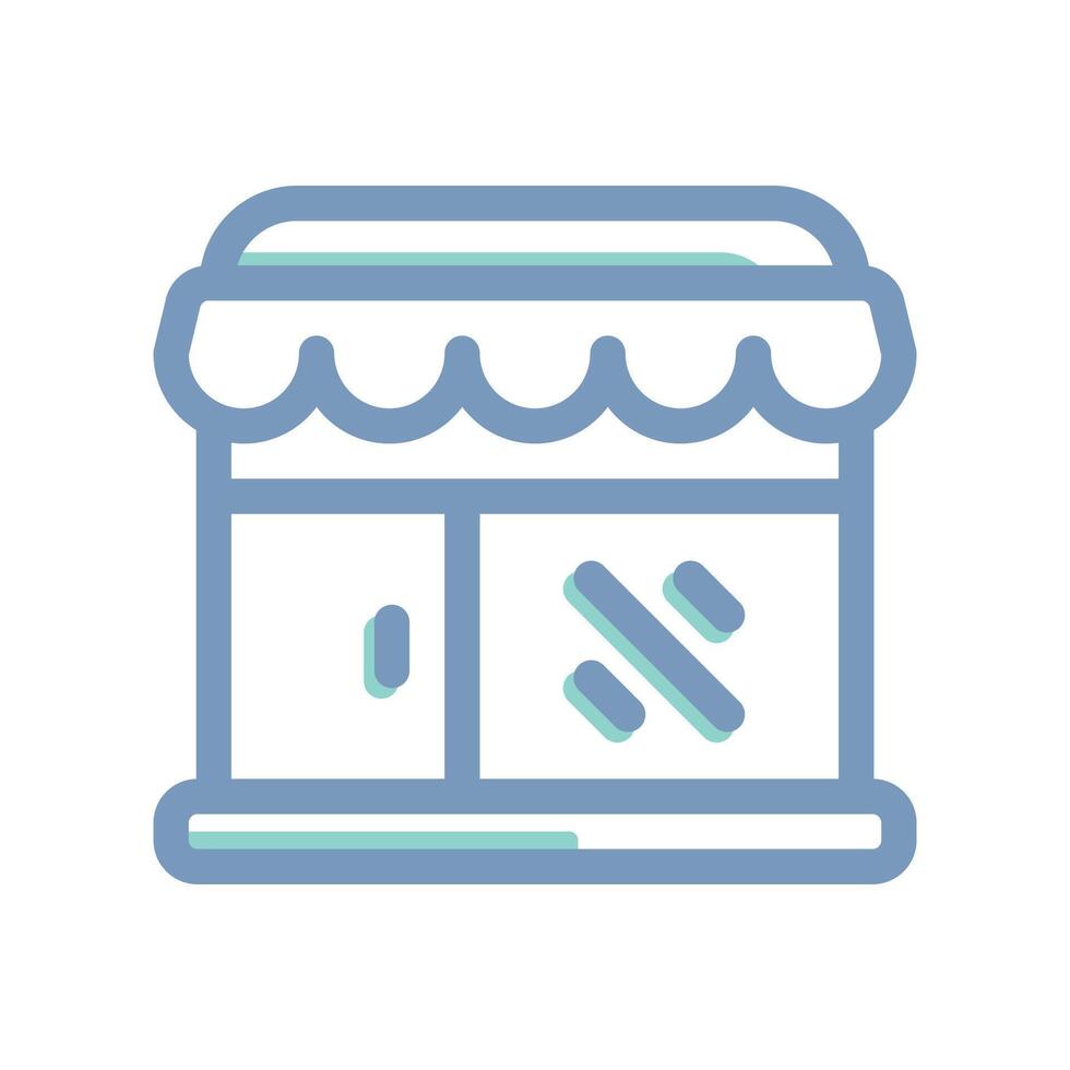 An icon made in a simplified style store building, groceries vector