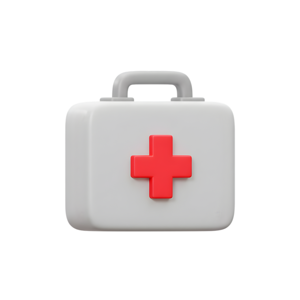 3D Render of a First Aid Kit Medical Box Icon Healthcare Emergency Aid png