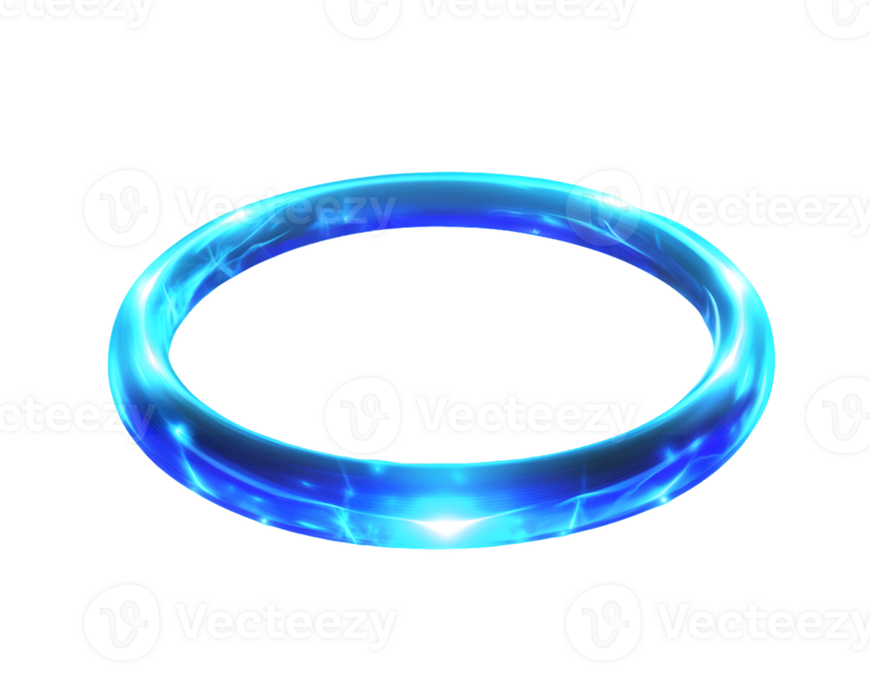 Glowing Blue Energy Ring on Transparent Background png