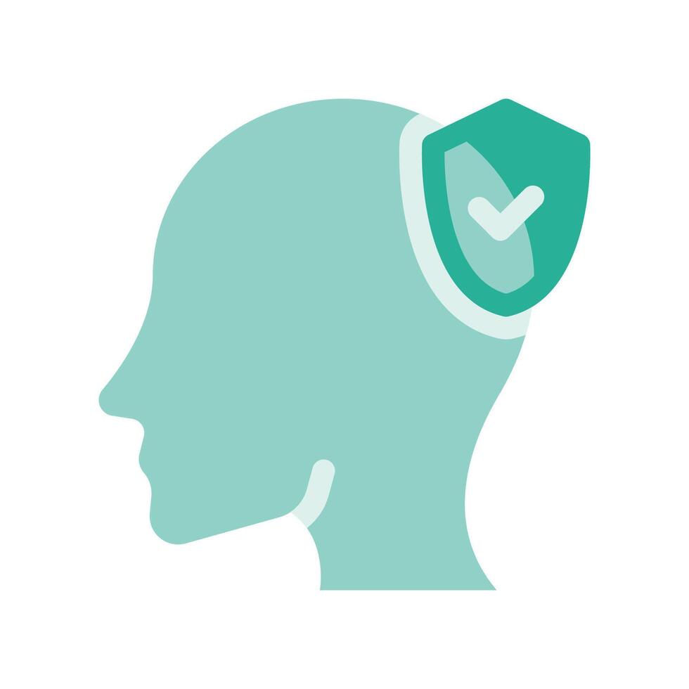 A minimalistic symbol reflecting the essence of the human head, protected vector