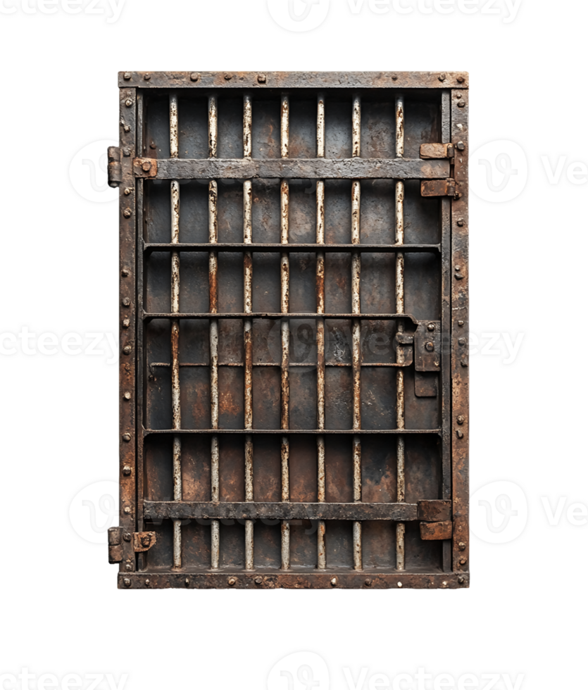 Rusty Metal Door Vertical Bars on Transparent Background png