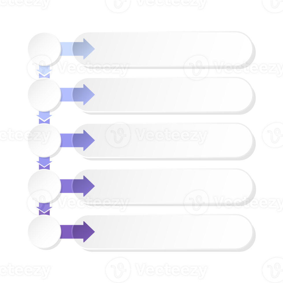Infographic with 5 steps, process or options. Blue tone. png