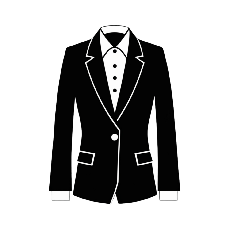 A black simple tuxedo jacket. png