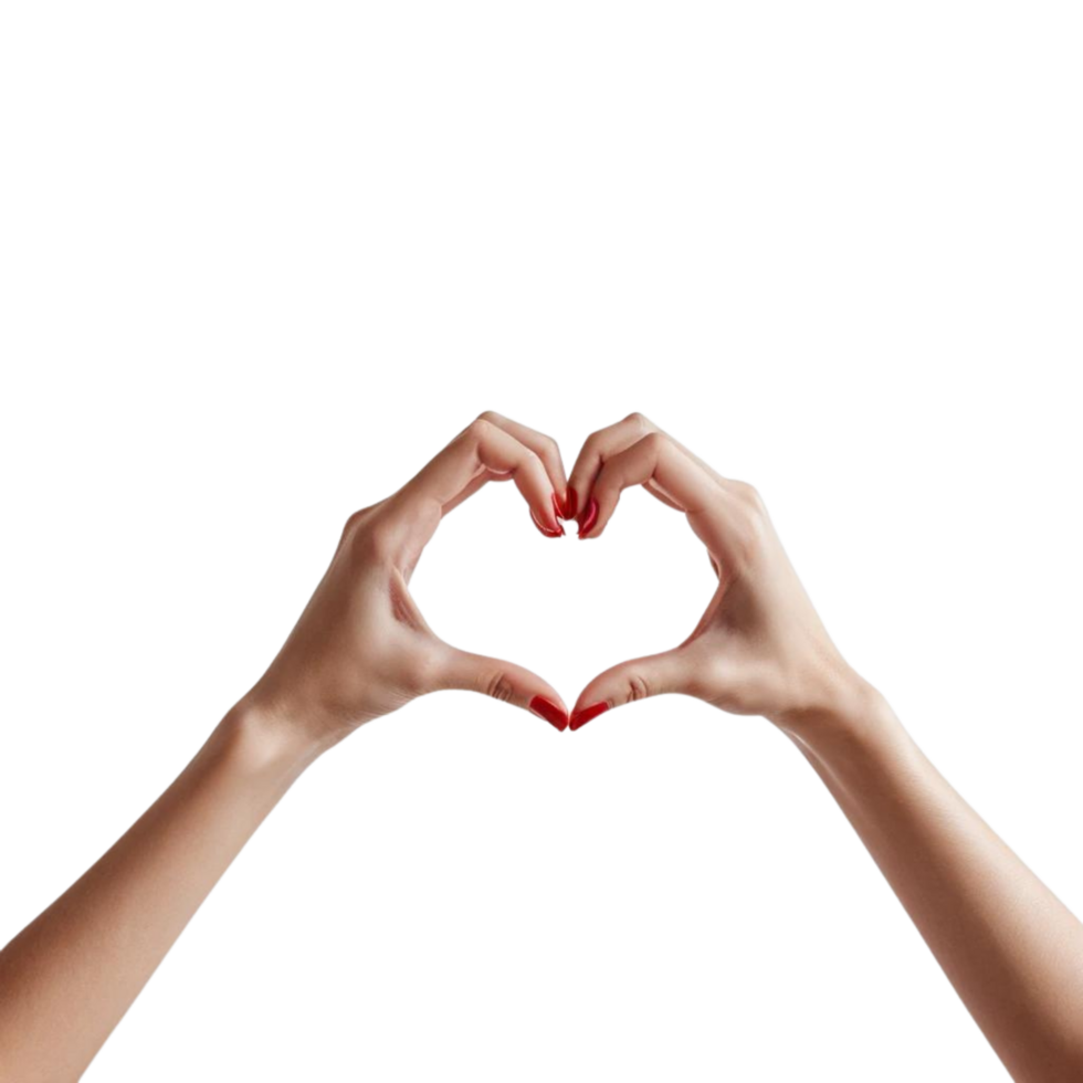 Two hands forming a heart shape. png