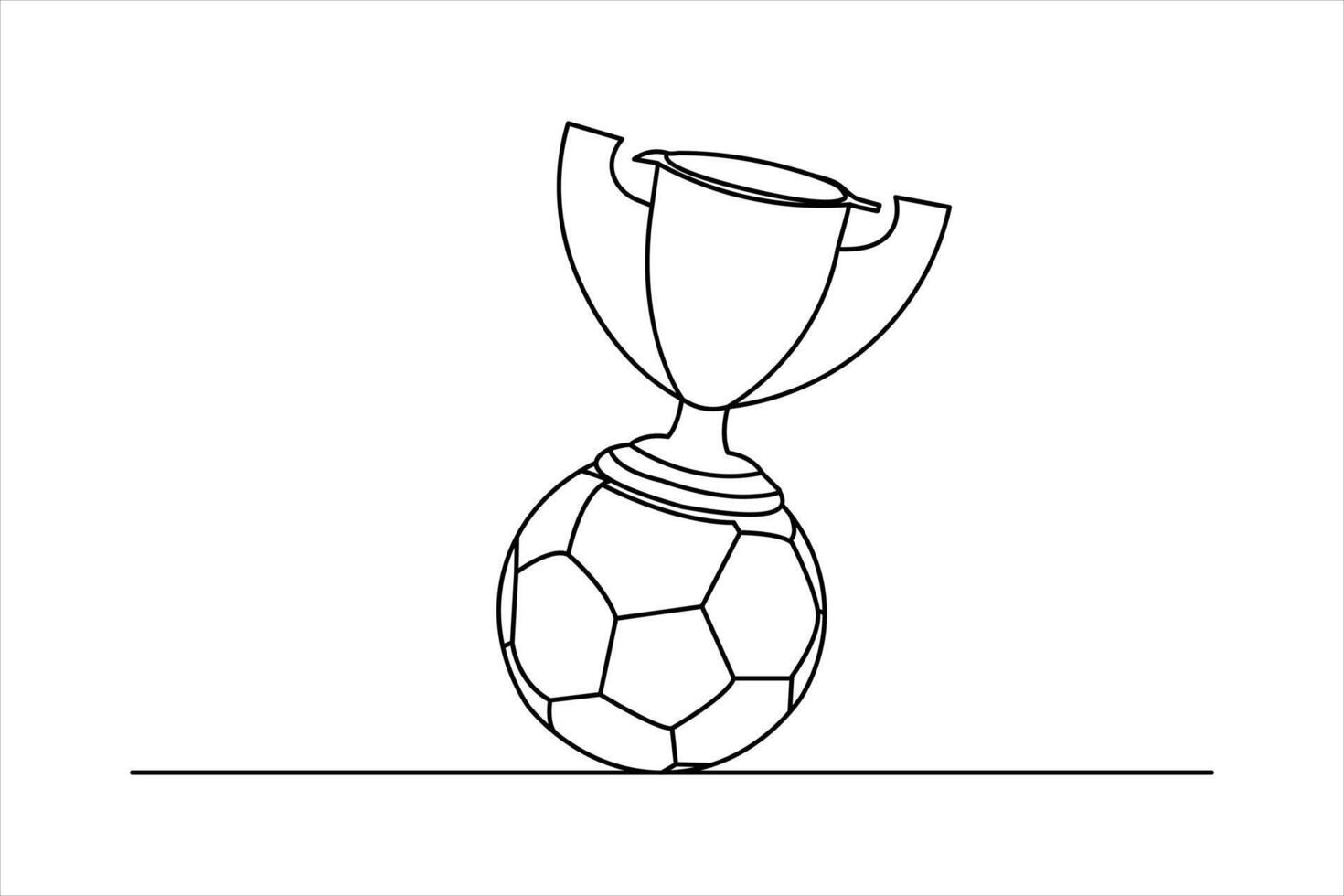 Football continuous single line art drawing of concept doodle style outline design vector