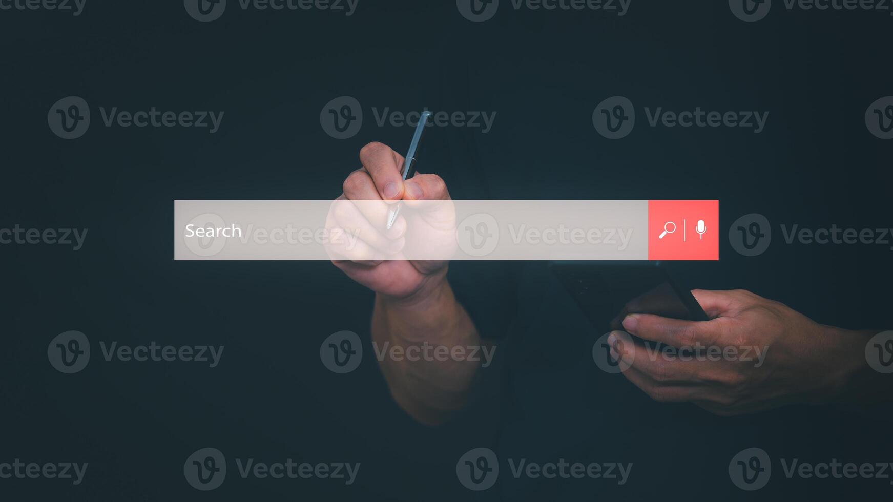 search button on black background photo