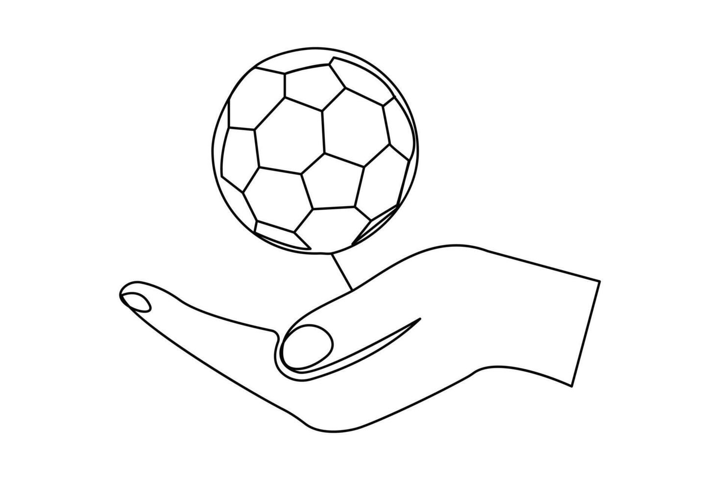 Football continuous one line drawing of minimalist outline design vector