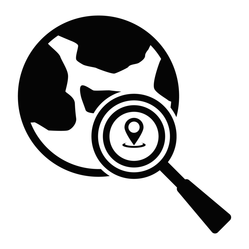 Globe Location Search Icon png