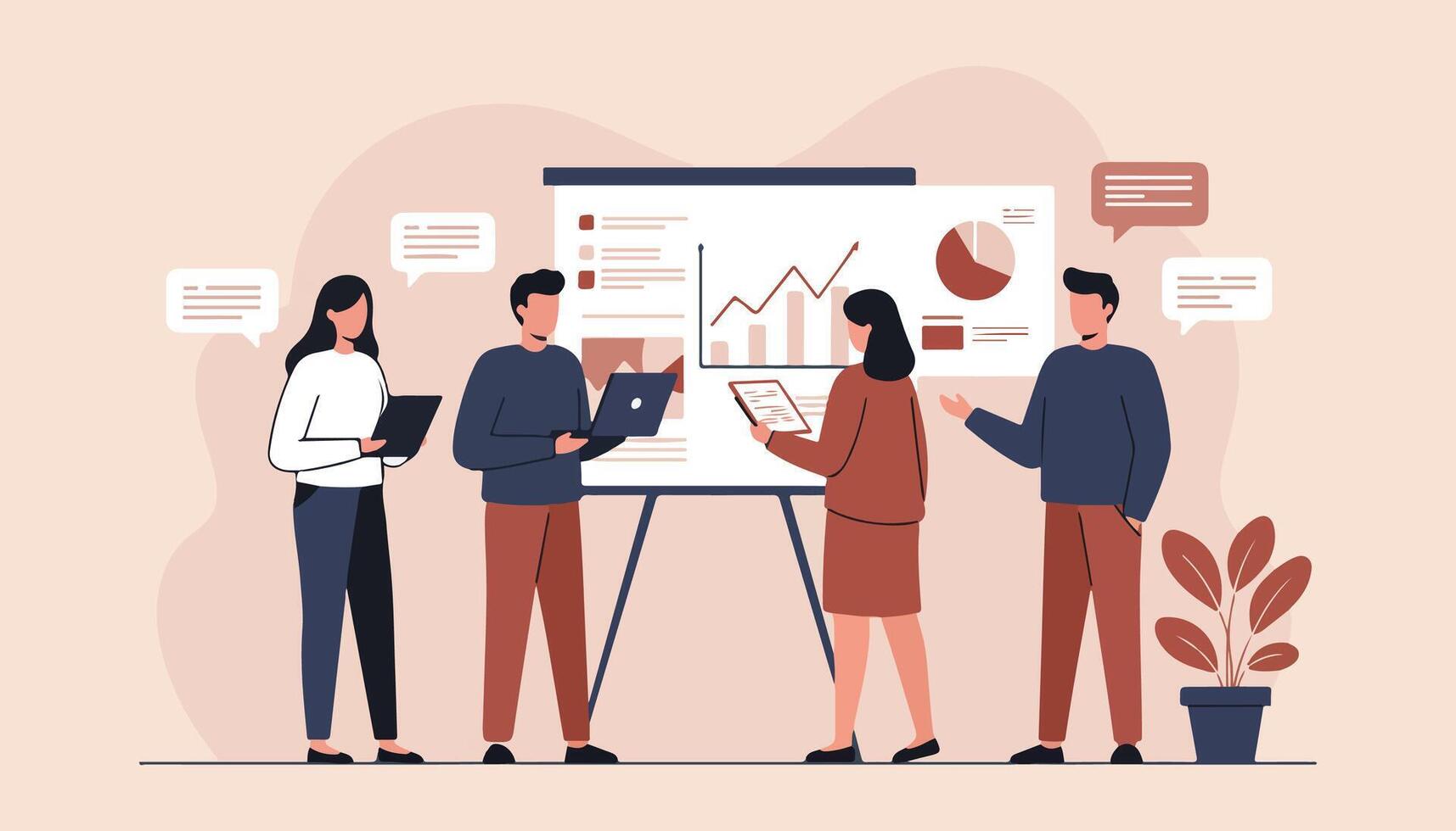 Project Analysis And Market Research Business Growth And Strategy vector