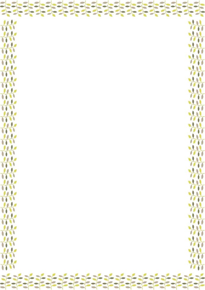 Spring frame template with leaf elements decoration. Easter border with empty space for your text vector