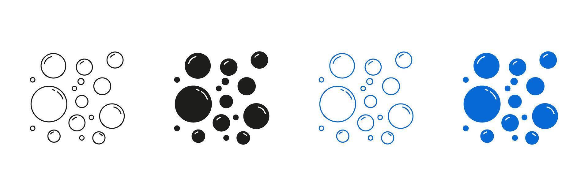 Bubble Circle Line And Solid Icon Set. Air And Water Bubble Symbol Collection. Isolated Illustration vector