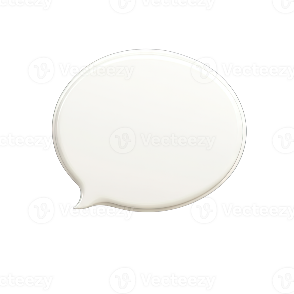 Isolated white speech bubble against a in a simple and clean presentation transparent background png