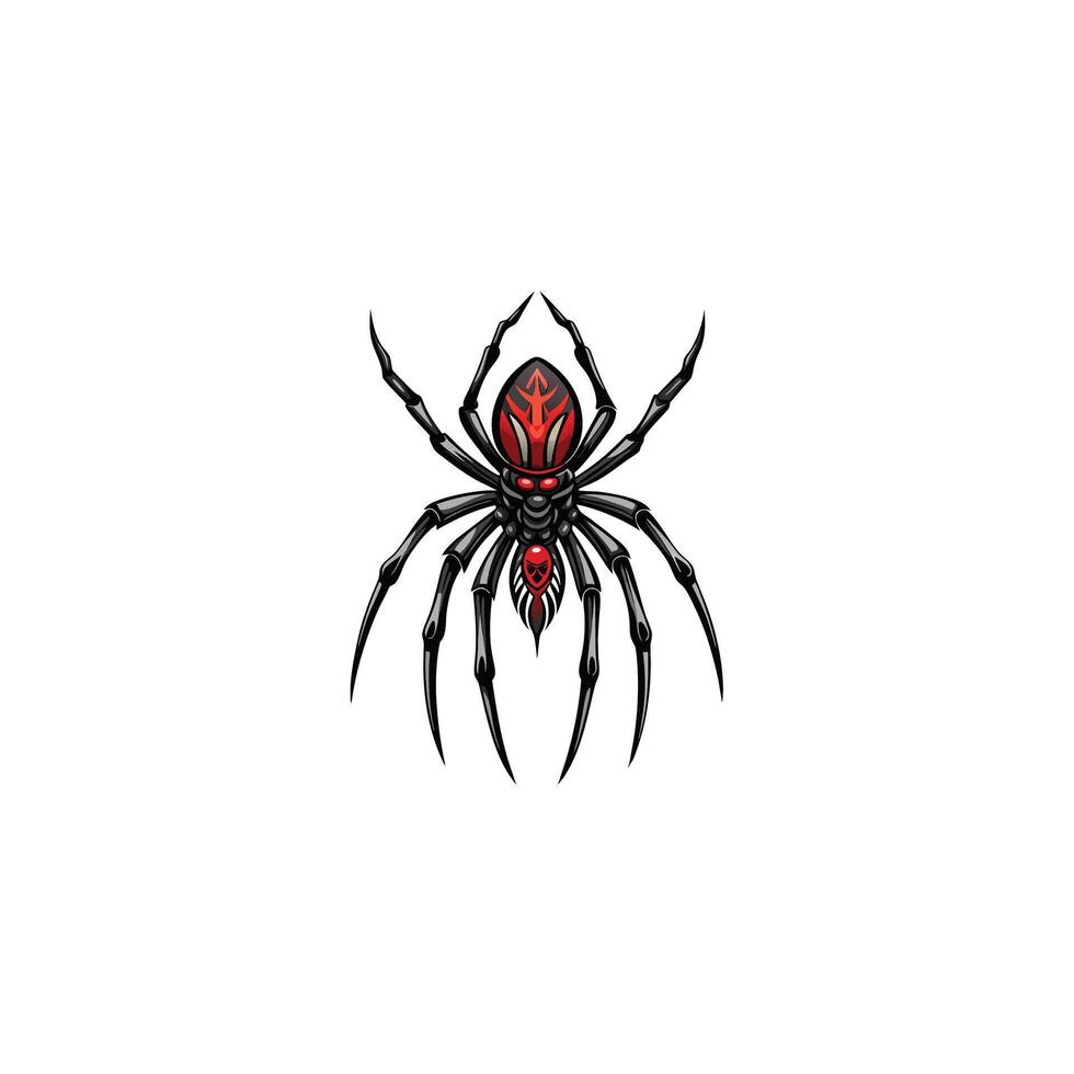 Deadly Venomous Spider Illustration Design on White Background vector