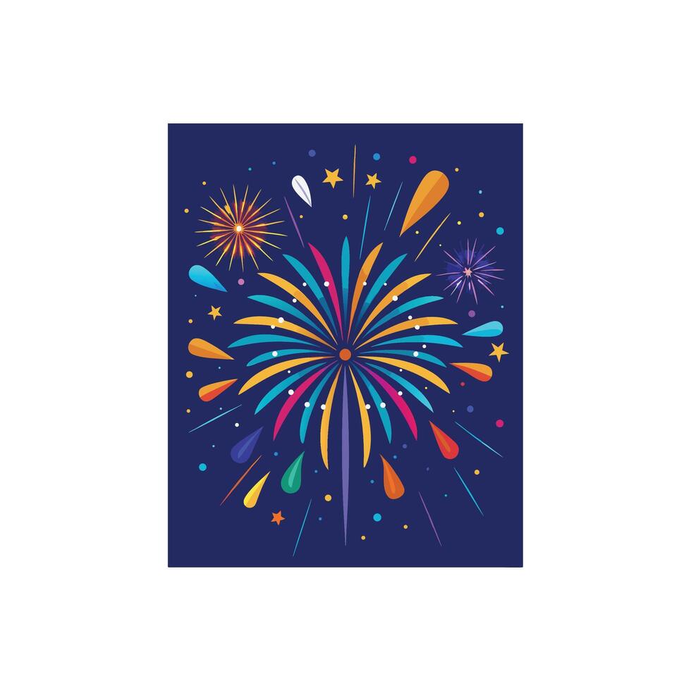 Colorful Fireworks Celebration Illustration Design vector
