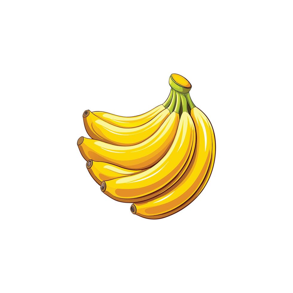 Fresh Bananas Illustration Design on White Background vector