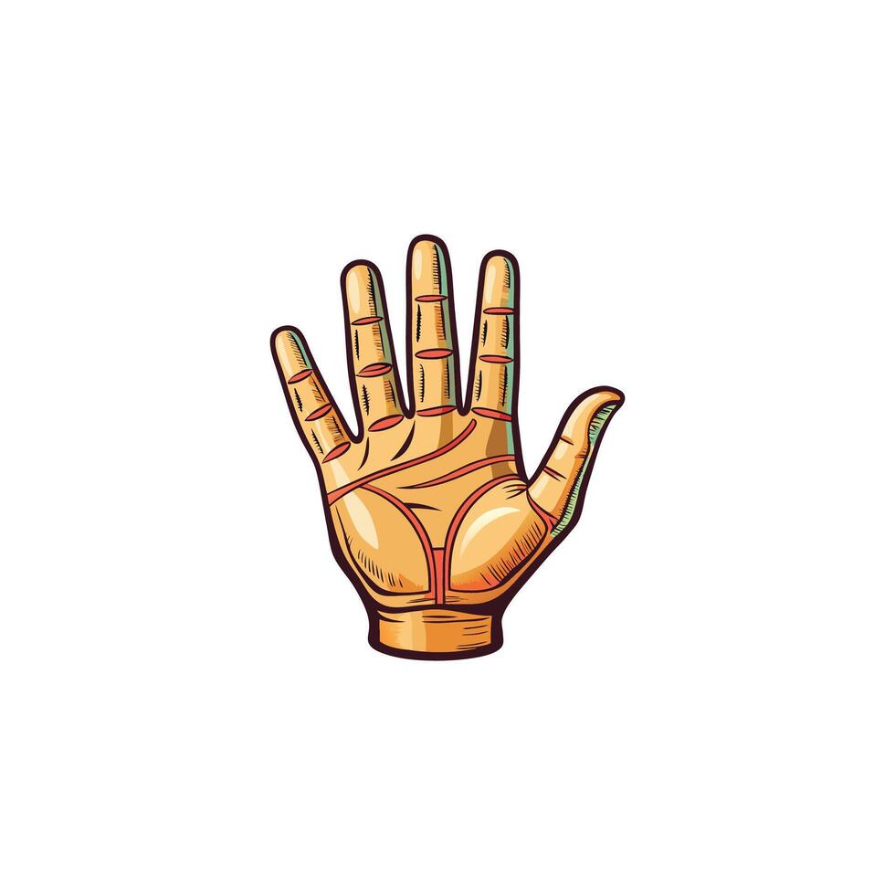 Open Palm and Fingers Hand Sketch on White Background vector