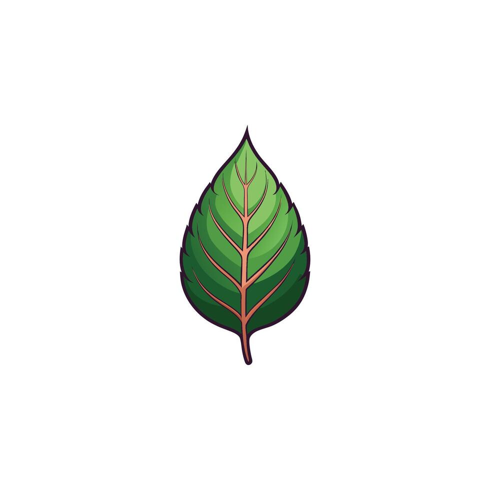 Realistic Single Green Leaf Artwork for Nature Themes vector