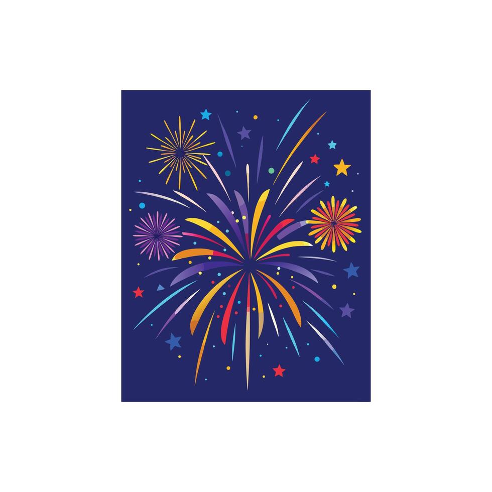 Spectacular Fireworks Burst Illustration Design vector